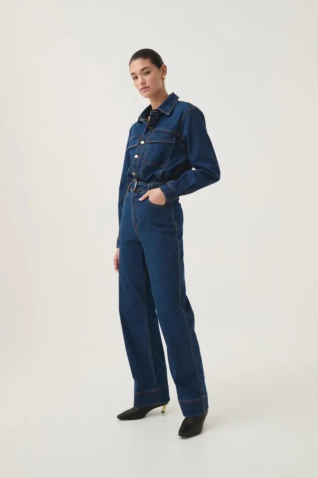 Aje Playsuits and Jumpsuits Neo Denim Jumpsuit Washed Indigo 8211 Women