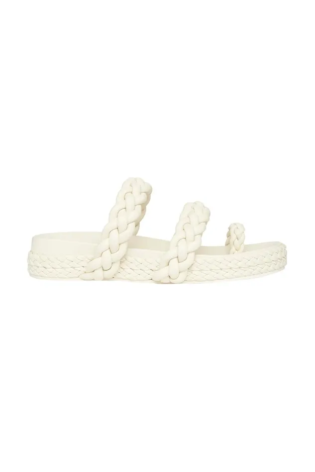 Aje Shoes Promenade Braided Chunky Slide Ivory 8211 Women