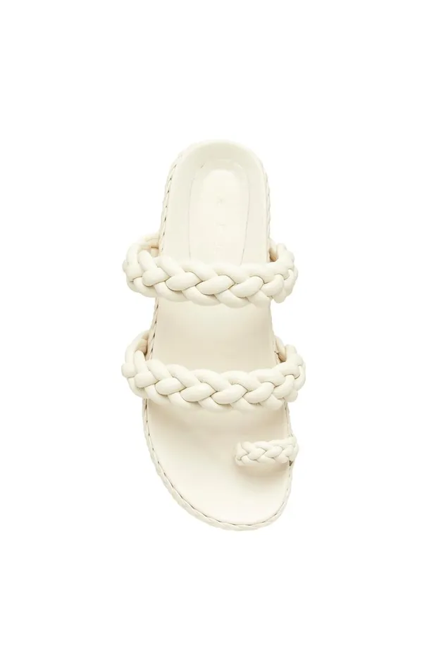Aje Shoes Promenade Braided Chunky Slide Ivory 8211 Women