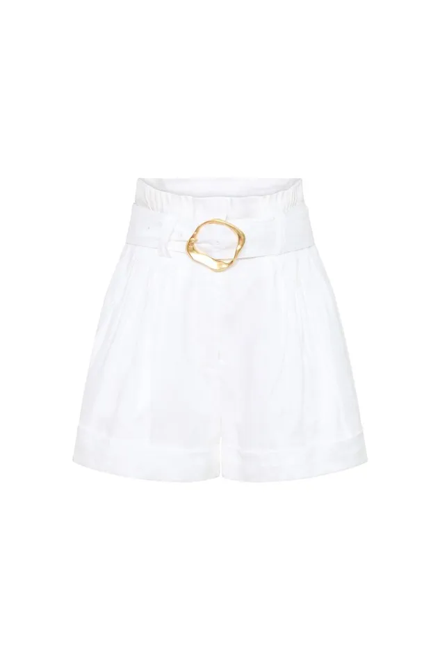 Aje Shorts Byblos Belted Linen Short Ivory 8211 Women