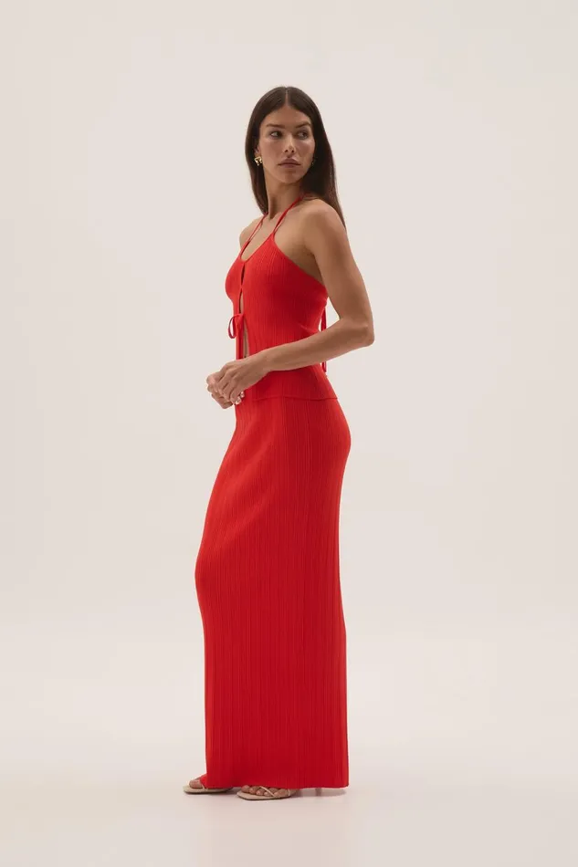 Aje Skirts Coraline Ribbed Skirt Coral 8211 Women