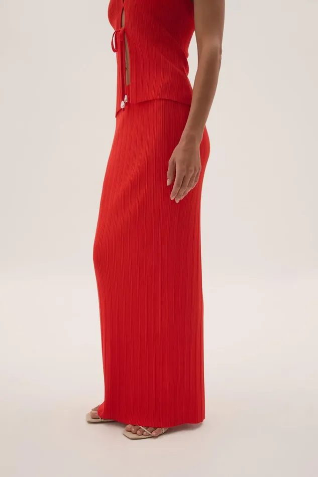 Aje Skirts Coraline Ribbed Skirt Coral 8211 Women