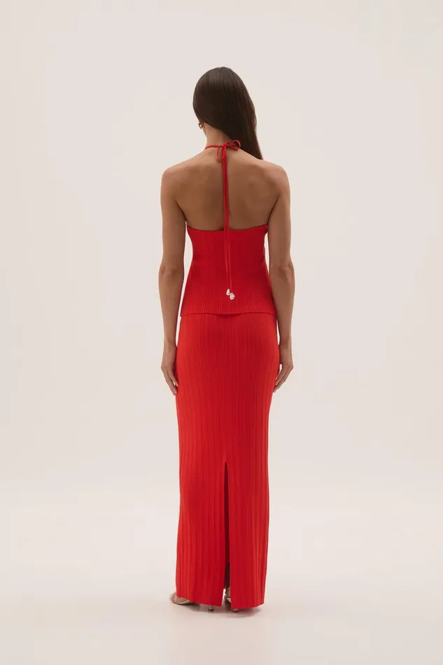 Aje Skirts Coraline Ribbed Skirt Coral 8211 Women