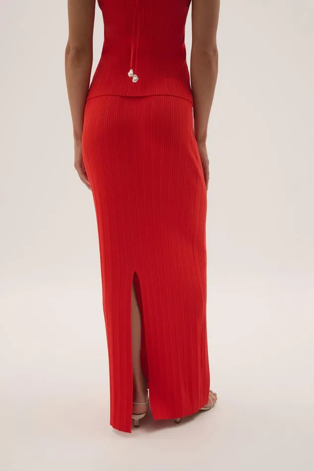 Aje Skirts Coraline Ribbed Skirt Coral 8211 Women