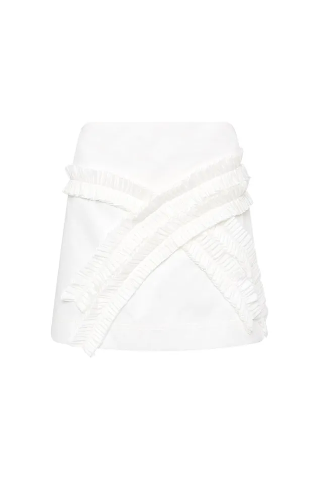 Aje Skirts Kendra Frill Mini Skirt Ivory 8211 Women