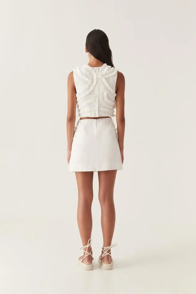 Aje Skirts Kendra Frill Mini Skirt Ivory 8211 Women