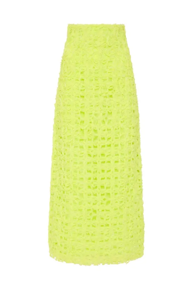 Aje Skirts Quintette Textured Midi Skirt Light Lime Green 8211 Women
