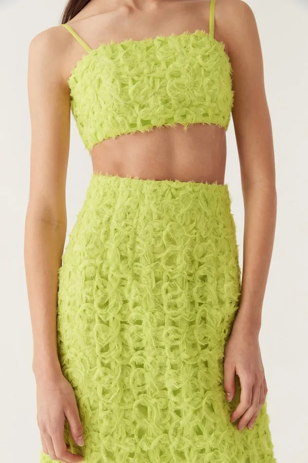 Aje Skirts Quintette Textured Midi Skirt Light Lime Green 8211 Women