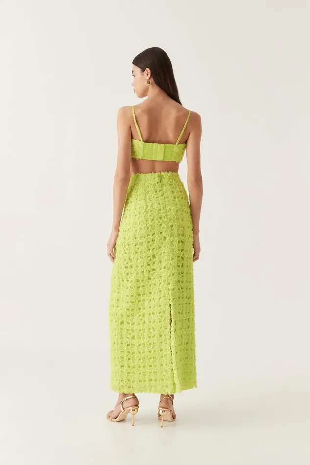 Aje Skirts Quintette Textured Midi Skirt Light Lime Green 8211 Women