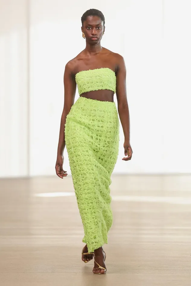 Aje Skirts Quintette Textured Midi Skirt Light Lime Green 8211 Women