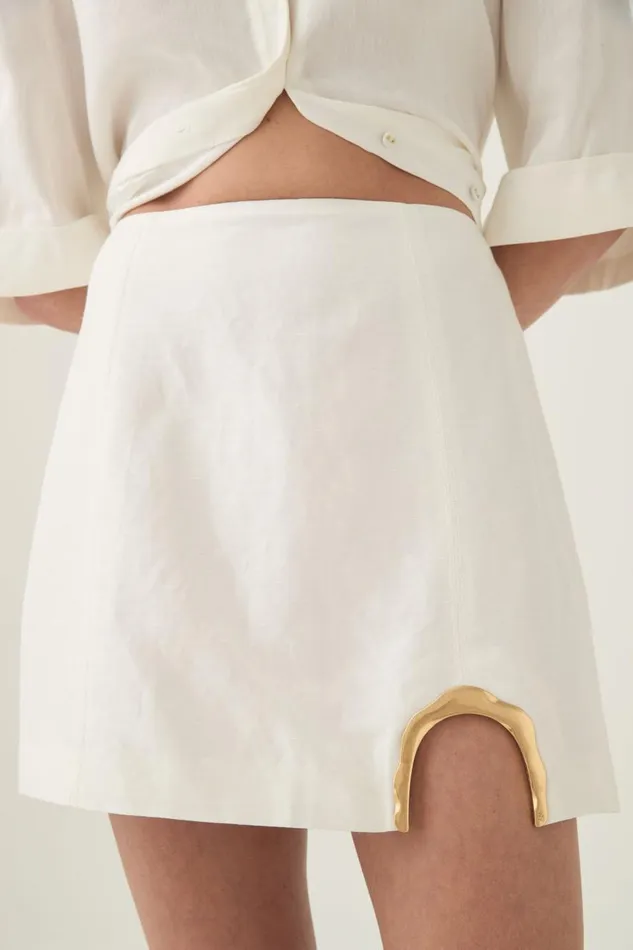 Aje Skirts Sabine Mini Skirt Ivory 8211 Women