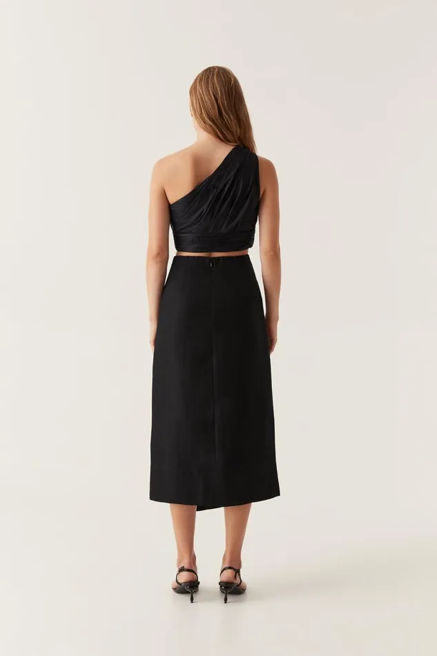 Aje Skirts Theory Cinched Midi Skirt Black 8211 Women