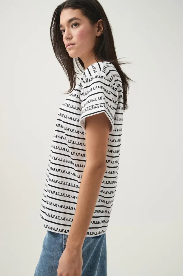 Aje Tees Lilah Logo Tee Whiteblack 8211 Women