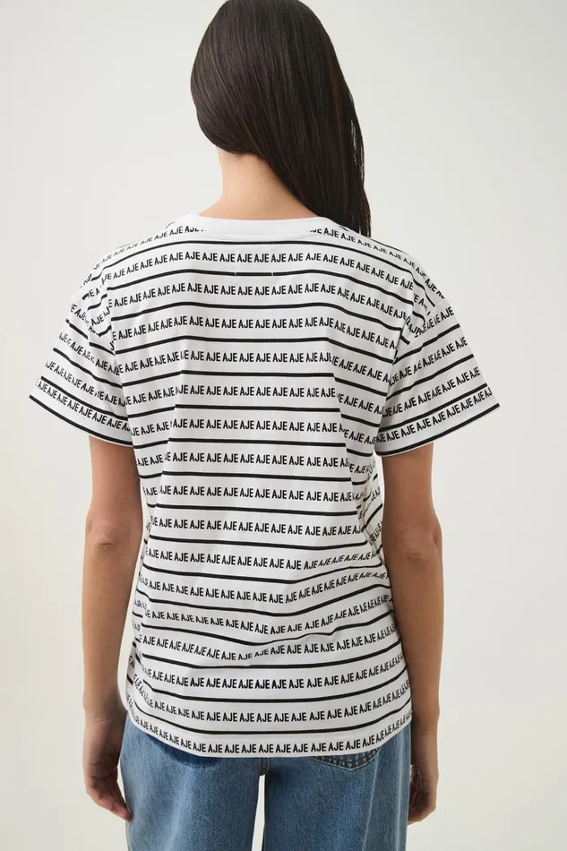 Aje Tees Lilah Logo Tee Whiteblack 8211 Women