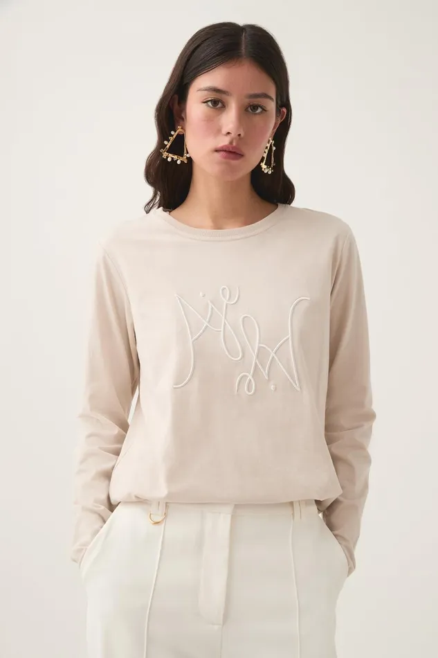 Aje Tees Prophecy Long Sleeve Tee Stonewhite 8211 Women