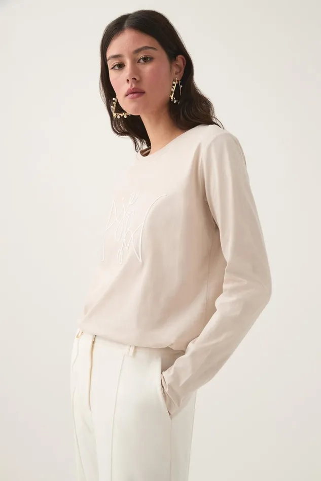 Aje Tees Prophecy Long Sleeve Tee Stonewhite 8211 Women