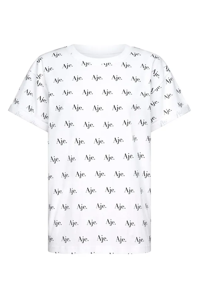 Aje Tees Ratio Logo Heritage Tee Whiteblack 8211 Women