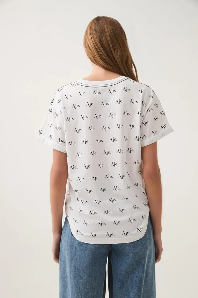 Aje Tees Ratio Logo Heritage Tee Whiteblack 8211 Women