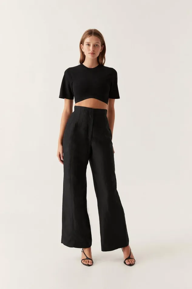 Aje Tops Edita Knitted Bustier Crop Top Black 8211 Women Aje Tops Edita Knitted Bustier Crop Top Black 8211 Women