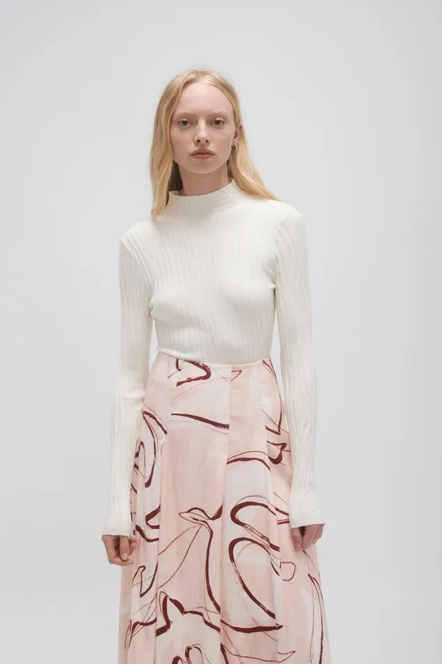 Aje Tops Evie Textured Knit Top Ivory 8211 Women