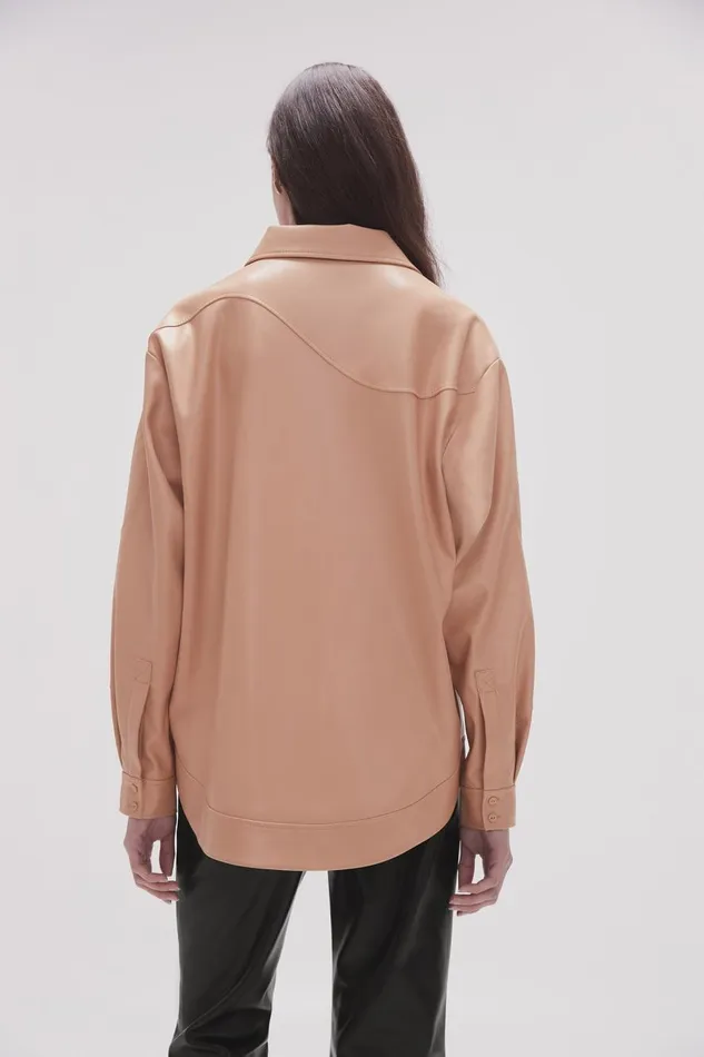 Aje Tops Priscilla Scalloped Shacket Sand Beige 8211 Women Aje Tops Priscilla Scalloped Shacket Sand Beige 8211 Women