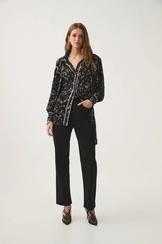 Aje Tops Sabine Shirt Nightfall Daisies 8211 Women