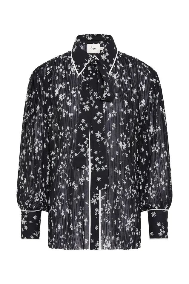 Aje Tops Sabine Shirt Nightfall Daisies 8211 Women