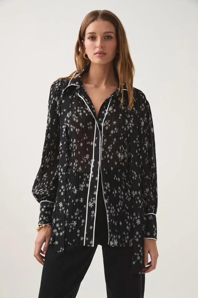Aje Tops Sabine Shirt Nightfall Daisies 8211 Women