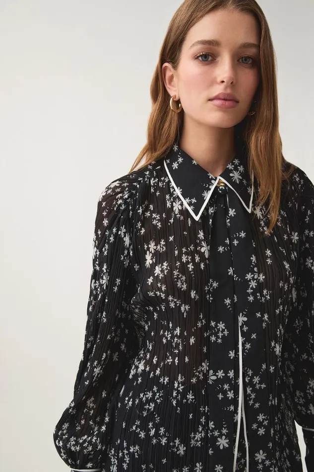 Aje Tops Sabine Shirt Nightfall Daisies 8211 Women