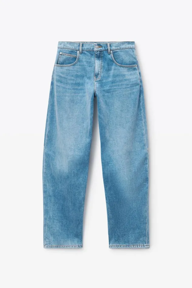 Alexander Wang Denim Women LowRise Rounded Oversized Jeans In Brushed Denim