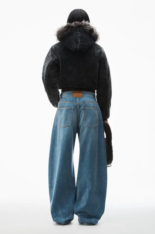 Alexander Wang Denim Women LowRise Rounded Oversized Jeans In Brushed Denim