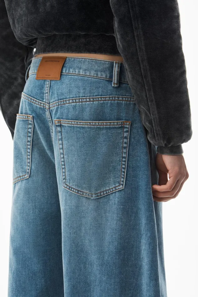 Alexander Wang Denim Women LowRise Rounded Oversized Jeans In Brushed Denim