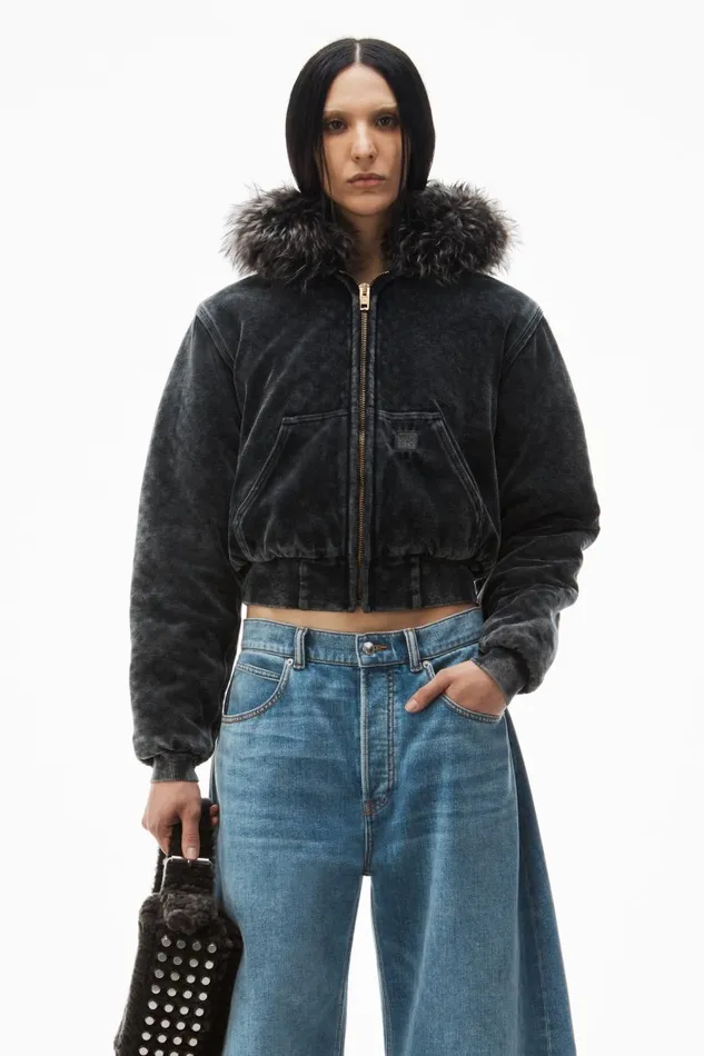Alexander Wang Denim Women LowRise Rounded Oversized Jeans In Brushed Denim