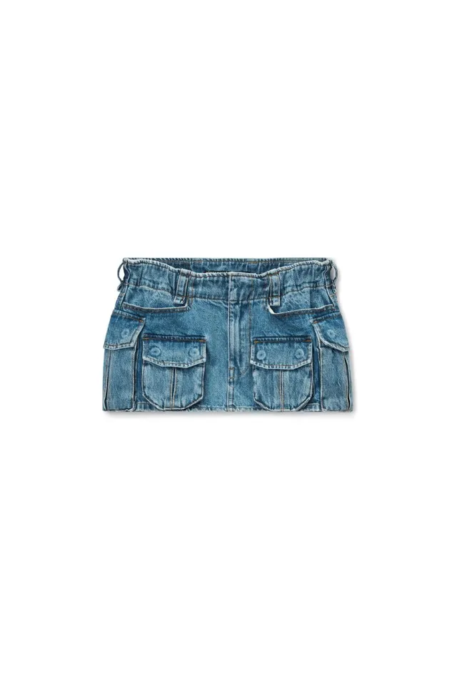 Alexander Wang Denim Women MidRise Cargo Pocket Miniskirt