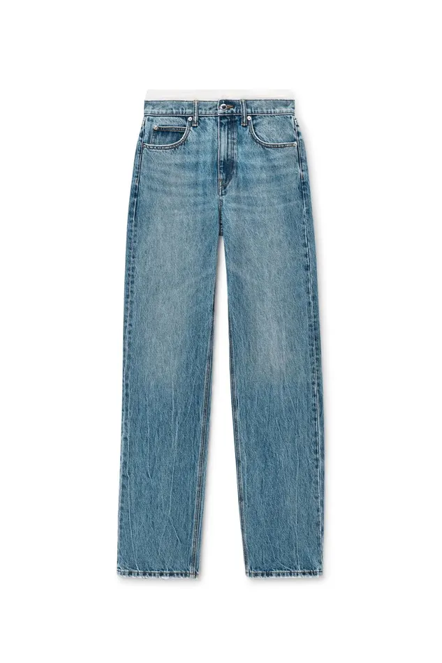 Alexander Wang Denim Women PreStyled Denim Jeans With Pointelle Waistband