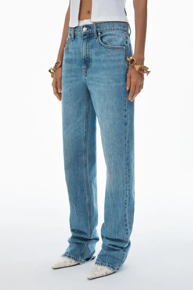 Alexander Wang Denim Women PreStyled Denim Jeans With Pointelle Waistband