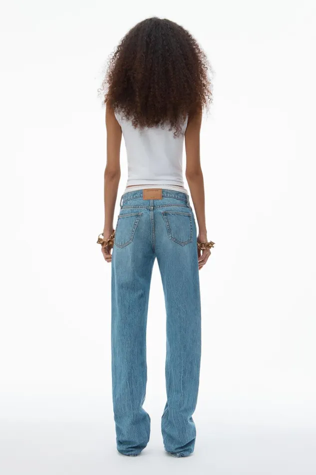 Alexander Wang Denim Women PreStyled Denim Jeans With Pointelle Waistband