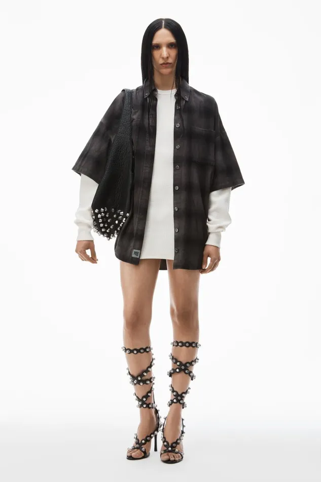 Alexander Wang Dresses Women PreStyled Shadow Plaid Shirtdress