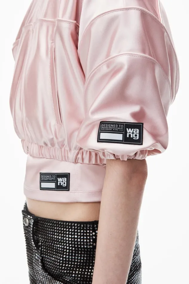 Alexander Wang Jackets Women Cropped Track Jacket With Piping