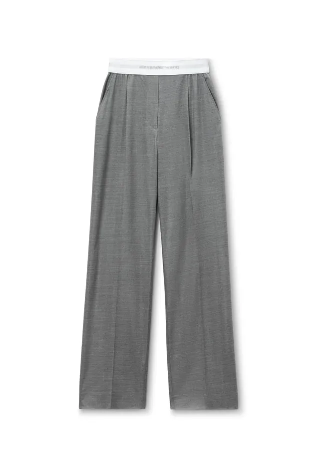 Alexander Wang Pants Women HighWaist Pleated Pant With Logo Elastic
