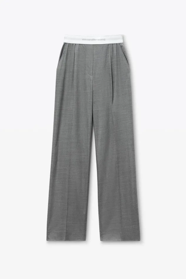Alexander Wang Pants Women HighWaist Pleated Pant With Logo Elastic