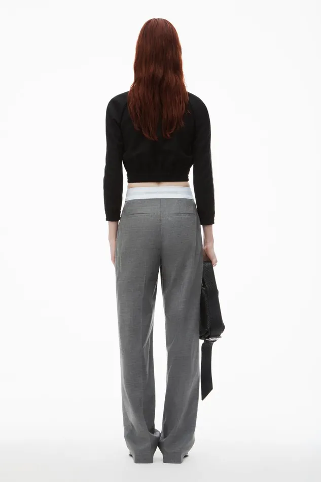 Alexander Wang Pants Women HighWaist Pleated Pant With Logo Elastic