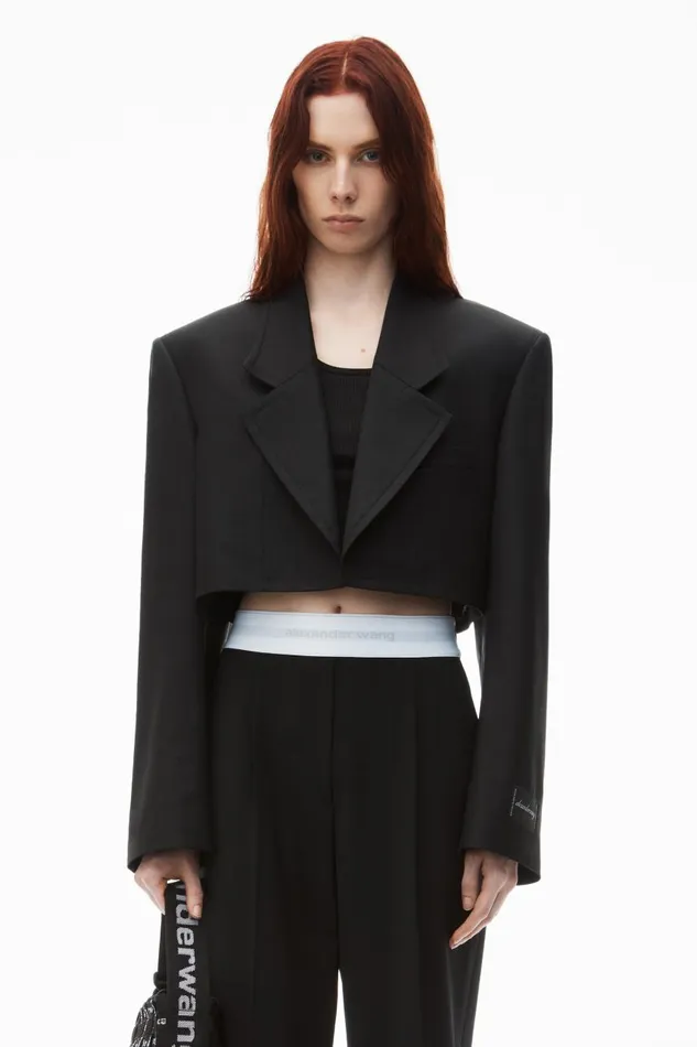 Alexander Wang Pants Women HighWaist Pleated Pant With Logo Elastic
