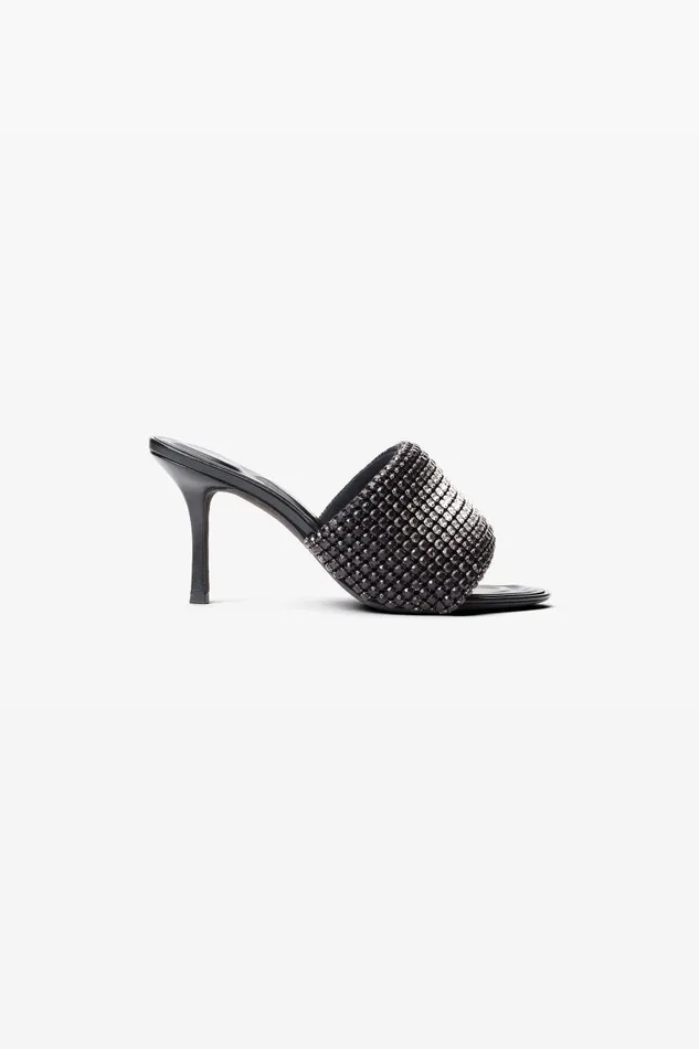 Alexander Wang Shoes Women Heiress 85mm Mule Sandal In Crystal Mesh