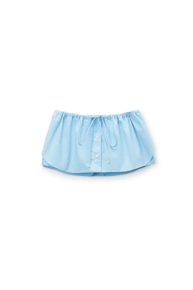 Alexander Wang Shorts Women Drawstring Skort In Cotton and Crystal Hotfix Poplin