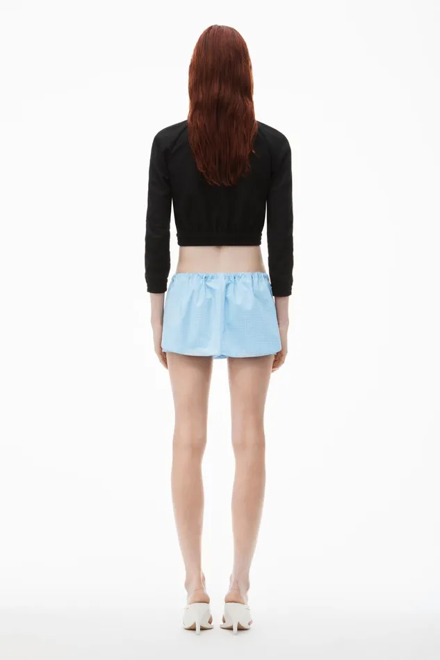 Alexander Wang Shorts Women Drawstring Skort In Cotton and Crystal Hotfix Poplin