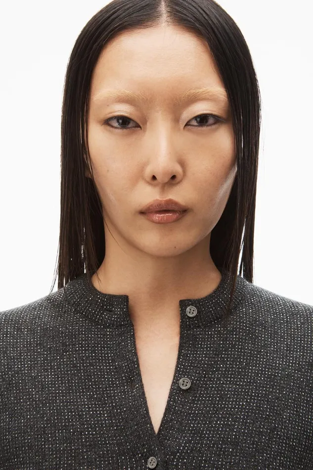 Alexander Wang Sweaters Women Crystal Hotfix Shrunken Cardigan In Wool
