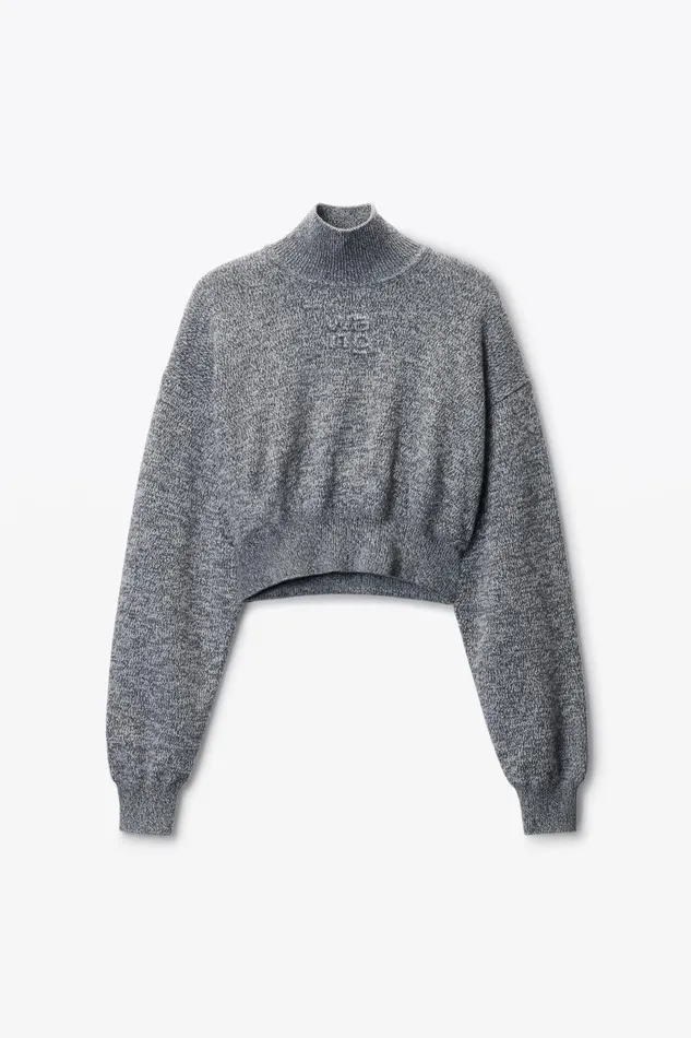 Alexander Wang Sweaters Women LogoEmbossed Cropped Sweater