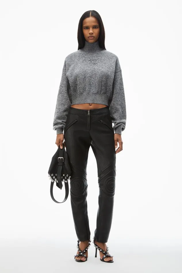Alexander Wang Sweaters Women LogoEmbossed Cropped Sweater