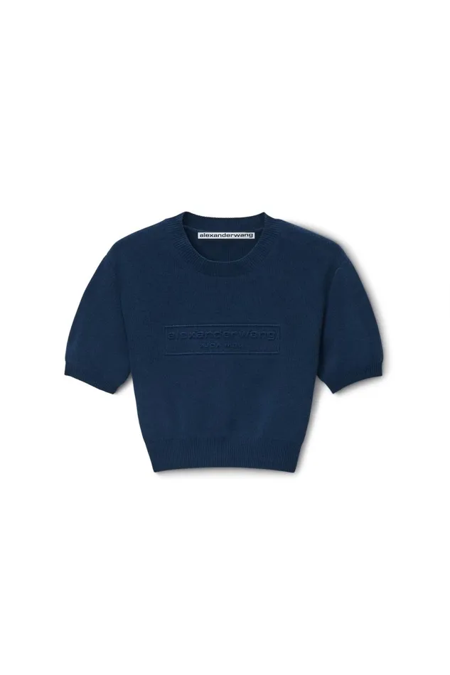 Alexander Wang Sweaters Women LogoEmbossed Tee In RibKnit